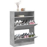 vidaXL ormarić za cipele s 2 ladice siva boja betona 80 x 34 x 116 cm | shoptok.hr
