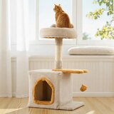 SUPERHOME Maca Kutak grebalica i kućica za mačke 61cm Bež | Eponuda.com