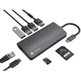 Natec MULTIPORT ADAPTER FOWLER 2 V2 USB-C 8IN1 HUB ->USB 3.0 3X, HDMI 4K, USB-C, RJ45, SD, MICRO SD | shoptok.hr
