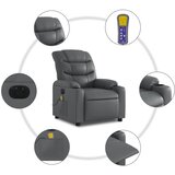  Električni masažni naslonjač od umjetne kože sivi | shoptok.hr