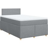 vidaXL Boxspring postelja z vzmetnico svetlo siva 120x190 cm blago | Shoptok.si
