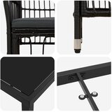  Vanjski set za objedovanje 5 kom. Crna poliratan | shoptok.hr