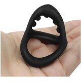  Prsten za penis i testise s točkastom površinom (crni) | shoptok.hr