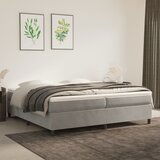 The Living Store Posteljni okvir svetlo siv 200x200 cm žamet - Box Spring Posteljni Okvir, (21488224) Cene