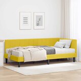 vidaXL Kutni okvir kreveta s madracem Žuta 90 x 200 cm Baršun | shoptok.hr