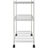  3-nadstropni regal s kolesi 60x35x81 cm krom 150 kg | Shoptok.si
