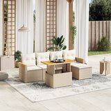 vidaXL 6-dijelni set vrtnih sofa s jastucima bež od poliratana | shoptok.hr