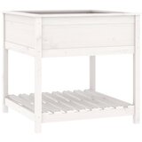 Maison Chic Visoka greda - Greda - Cvetlični Lonec s polico bela 82,5x82,5x81 cm trdna borovina, (21788904) Cene