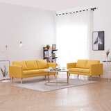  2-dijelni set sofa od tkanine žuti Cijene