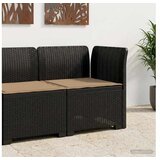 vidaXL Fotelja za jedan s Jastukom Izgled Ratan PP Antracit - Antracit Kutna sofa s taupe jastučićem | shoptok.hr