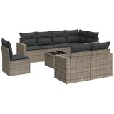  9-dijelni set vrtnih sofa od poliratana s jastucima sivi Siva 55 x 55 x 37 cm | Shoptok.si