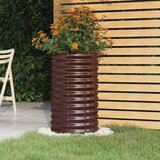 Maison Chic Visoka greda - Greda - Cvetlični Lonec iz prašno premazanega jekla 40x40x68 cm rjava, (21789189) | Shoptok.si