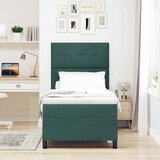  LED Box Spring Krevet Tamnozelena 80 x 200 cm Baršun | shoptok.hr