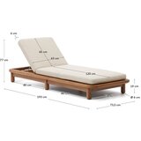 Kave Home Leseni vrtni ležalnik v beli in naravni barvi Turqueta - | Shoptok.si