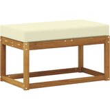  Klupa Prirodna i krem 79 x 43 x 37 cm Čvrsto drvo akacije - Prirodna boja i krem 80 cm Otvoreno područje nogu | shoptok.hr
