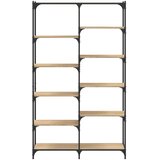  Regal za knjige boja hrasta 100 x 32 x 170 cm od drva i željeza Smeđa | Shoptok.si