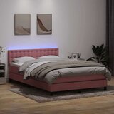  Boxspring - Krevet s oprugama i madracem LED ružičasti 160x210 cm baršunasti - Ružičasta 160 x 210 cm gumbi | shoptok.hr