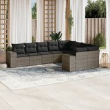 9-dijelni set vrtnih sofa od poliratana s jastucima sivi | shoptok.hr