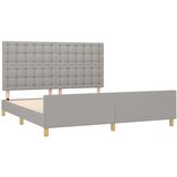  Posteljni okvir z vzglavjem svetlo siv 160x200 cm blago, (20906619) | Shoptok.si