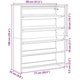  Stalak za cipele boja hrasta 80x25x100 cm konstruirano drvo | shoptok.hr