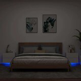 vidaXL Stenska nočna omarica z LED lučkami 2 kosa bela | Shoptok.si