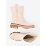 Shelvt Modern light beige ankle boots with a simple cut | Shoptok.si
