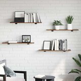 Police za knjige 3 razina 4 kom. 80 x 20 x 1,5 cm Smeđa | shoptok.hr