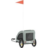 Prikolica za bicikl za ljubimce siva od tkanine i željeza | shoptok.hr