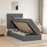  LED krevet za pohranu s madracem Tamnosiva 100 x 200 cm Tkanina | shoptok.hr