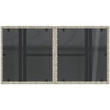  Vrtni stol sa staklenom pločom sivi 100x55x73 cm od poliratana | shoptok.hr