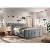 MID.YOU POSTELJA Z VZMETNICO 180 cm x 200 cm , tekstil, leseni material siva | Shoptok.si