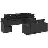  8-dijelni set vrtnih sofa od poliratana s jastucima crni | shoptok.hr