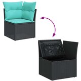  Vrtna garnitura - 9-dijelni set vrtnih sofa od poliratana s jastucima crni - Crna 1 | shoptok.hr