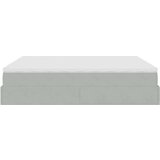vidaXL Otomanski posteljni okvir z vzmetnicami siv 200x200cm žamet | Shoptok.si