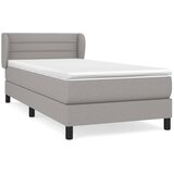  Okvir kreveta s oprugama i madrac svjetlosivi 80x200cm tkanina | shoptok.hr