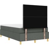 vidaXL Stranska postelja z vzmetnico in klopjo Temno siva 120x190 cm Tkanina | Shoptok.si