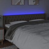  LED uzglavlje smeđesivo 203x16x78/88 cm od tkanine | shoptok.hr