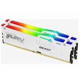 Kingston memorija 32GB(2x16GB)/DIMM/DDR5/5600MHz/CL40/FURY beast rgb/bela | ePonuda.com