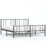 vidaXL Metalni okvir kreveta uzglavlje i podnožje crni 193x203 cm | shoptok.hr