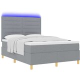  LED Box Spring Krevet Svijetlo siva 160 x 200 cm tkanina | shoptok.hr