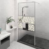Pregrada za tuš s policom krom 115x195 cm staklo ESG i aluminij | shoptok.hr