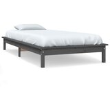 The Living Store Posteljni okvir siv 100x200 cm trdna borovina - Posteljni Okvir, (21524106) | Shoptok.si