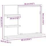  Kupaonsko ogledalo bijelo 60 x 10,5 x 45 cm konstruirano drvo | shoptok.hr