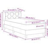 Box Spring krevet s madracem tamnosive boje 80x200 cm od baršuna | shoptok.hr