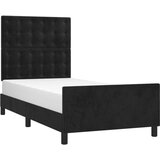  Posteljni okvir z vzglavjem črn 80x200 cm žamet, (20907202) | Shoptok.si
