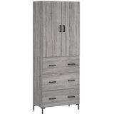 vidaXL Visoka komoda siva sonoma 69,5x34x180 cm inženirski les | Shoptok.si