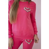 Kesi Women's cotton set with a decorative heart pink | Shoptok.si