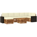 vidaXL Zunanja garnitura za sedenje z blazino 8 pcs Naravna in smetana, (5000281521) | Shoptok.si