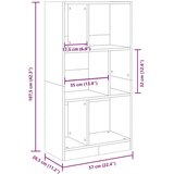  Regal za knjige boja betona 57x28 5x107 5 cm konstruirano drvo | shoptok.hr