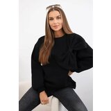 Kesi Cotton insulated sweatshirt with a large bow in black color cene